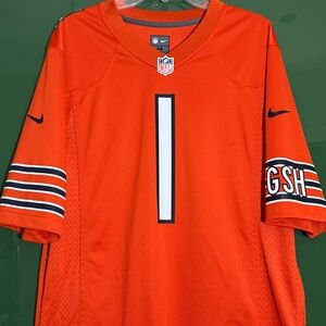 Nike Justin Fields Chicago Bears #1 Orange Alternate Game Jersey Men’s Medium